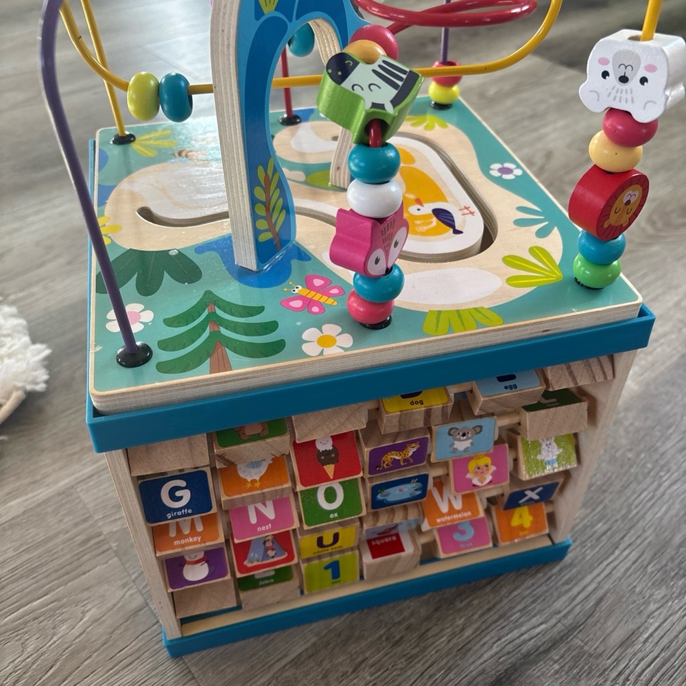 Colorful Wooden Activity Cube for Kids